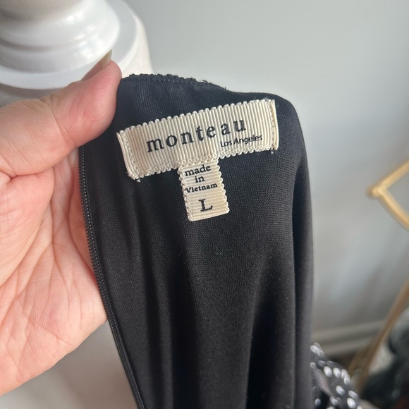 Monteau Black and White Polka Dot Maxi jumpsuit - Picture 6 of 6